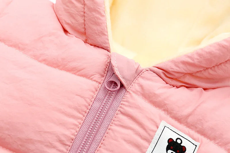 Baby Clothes Winter Thick Warm Jumpsuit Infant Boys Rompers Hooded Outdoor Clothing Cotton Down Jacket Girls Casual Jumpsuits