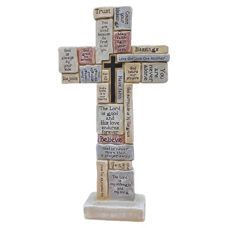 Inspirational Standing Cross Jesus Crosses Covered In Encouraging Words And Phrases Christian Decoration For Office Home Table