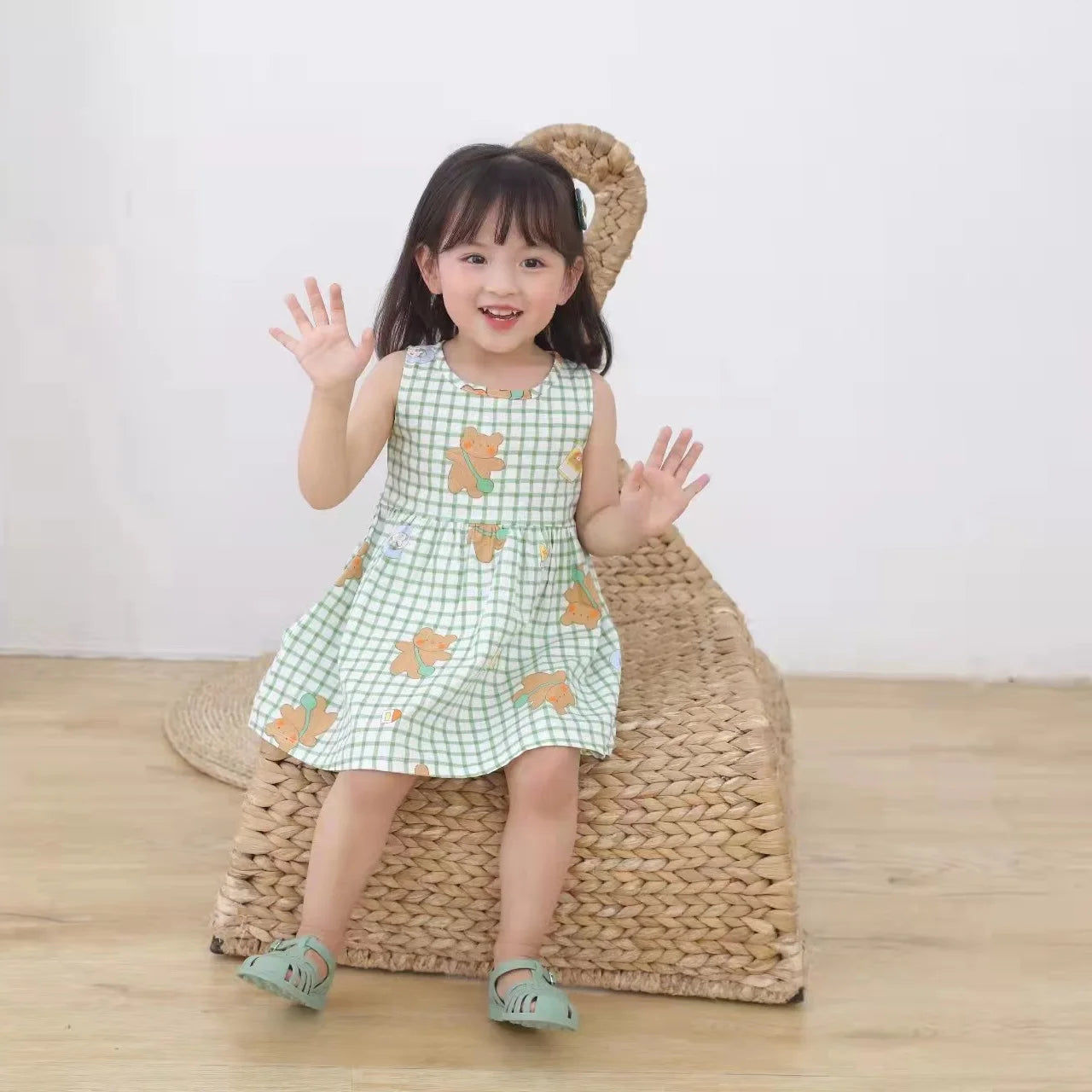 Girl Dress Cotton Summer Kids Clothes Girls Children Flower Dresses Sleeveless Princess Party Outfit Children's Clothing