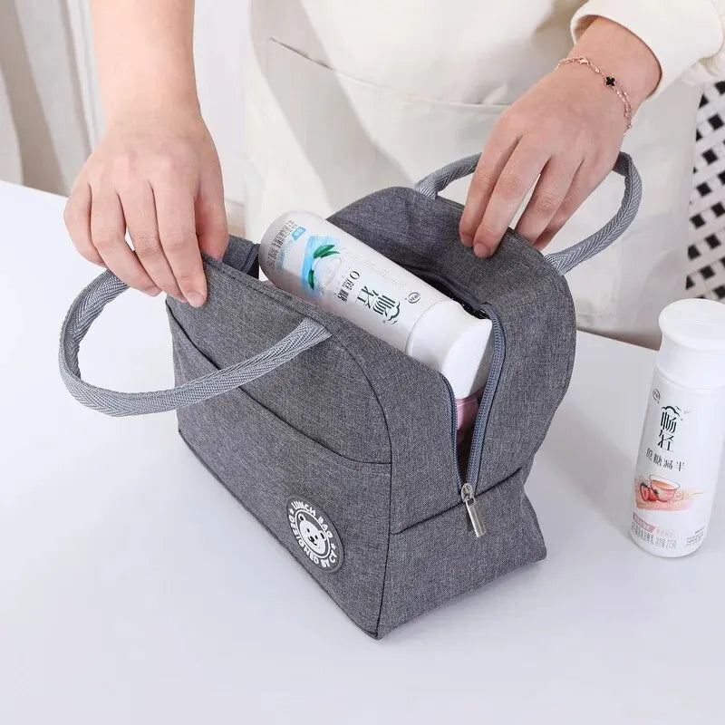 Insulated Lunch Bag Women Kids Cooler Bag Thermal Bag Portable Ice Pack Tote Canvas Food Container Food Picnic Bags