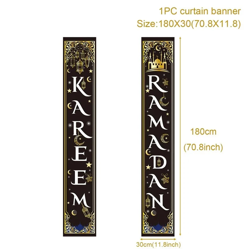 Eid Mubarak Door Banner Ramadan Decoration 2025 for Home Mubarak Ramadan Kareem Islamic Muslim Party Decor  Eid Al Adha Gifts