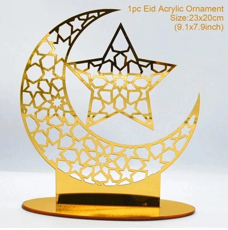 Eid Mubarak Acrylic Ornaments Ramadan Decoration For Home 2025 Ramadan Kareem Islam Muslim Party Supplies Happy Eid Al-fitr