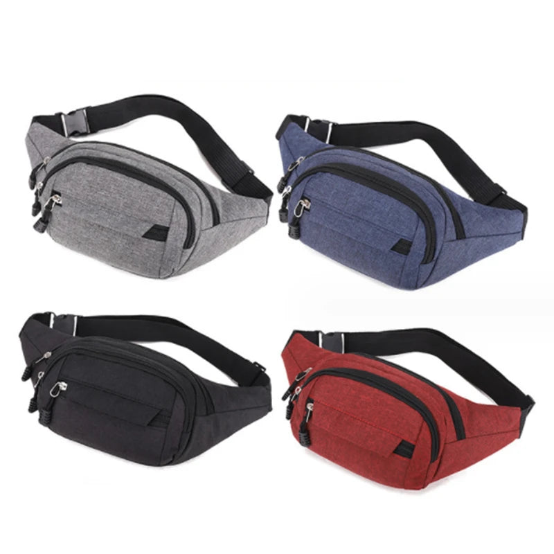 Men's Breast Package Waterproof Outdoor Sports Bag Canvas Pouch Korean-style Waist Bag Fanny Pouch Crossbody Male Banana Bag