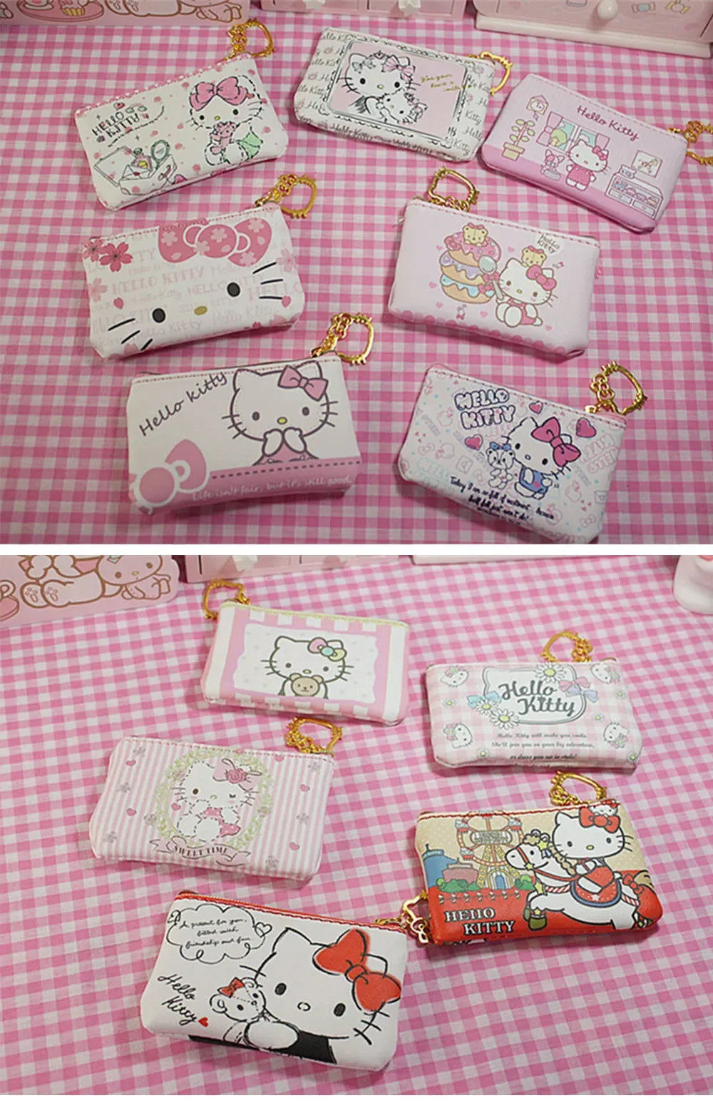 Hello Kitty Cartoon Coin Pouch Purse Sanrio Creative Small Wallet Wholesale My Melody Bags girls purse Kawaii Wallet Kid Purses