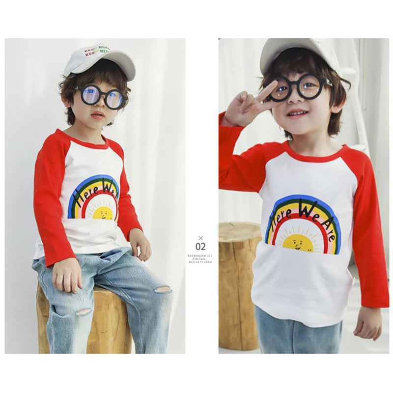 Kids T-Shirt Clothing  Children's Clothes Cartoon Tops Long Sleeve Baby Clothing Autumn Winter Cotton Print Sweatshirt Boys Girl