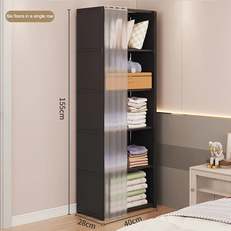 5/6 Layers Dustproof Simple Wardrobe Home Bedroom Dormitory Plastic Multi-Layer Clothing Quilt Toys Books Debris Storage Cabinet