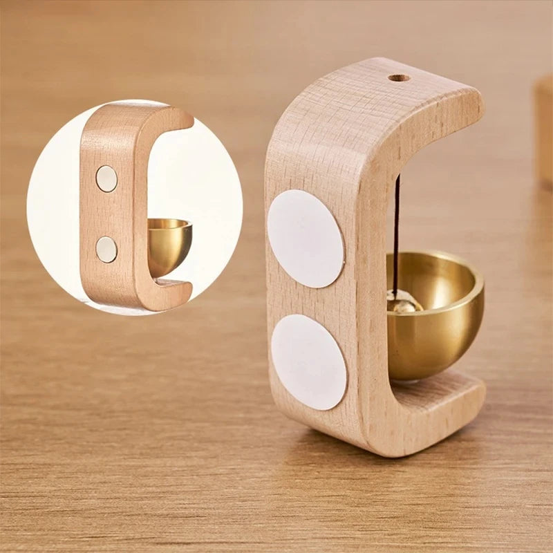 Wireless Doorbell Solid Wooden Doorbell Magnetic Brass Wind Chimes Wireless Jingle Bell Entrance Door Bell Pendant Home Decor