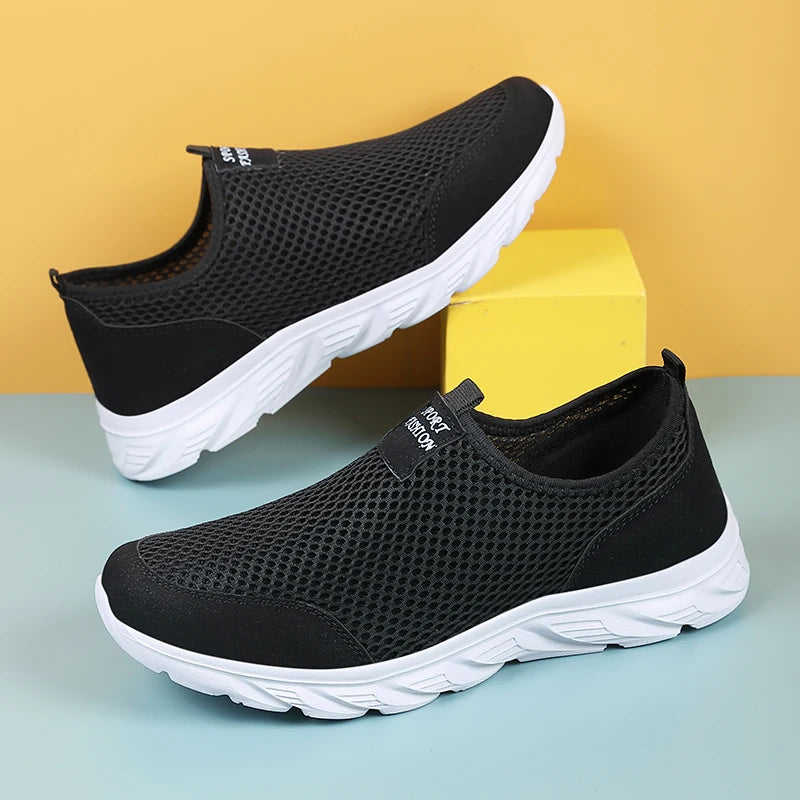 Breathable Summer Sneakers Men Casual Sport Shoes Light Weight Mesh Footwear For Running Slip On Walking Shoes