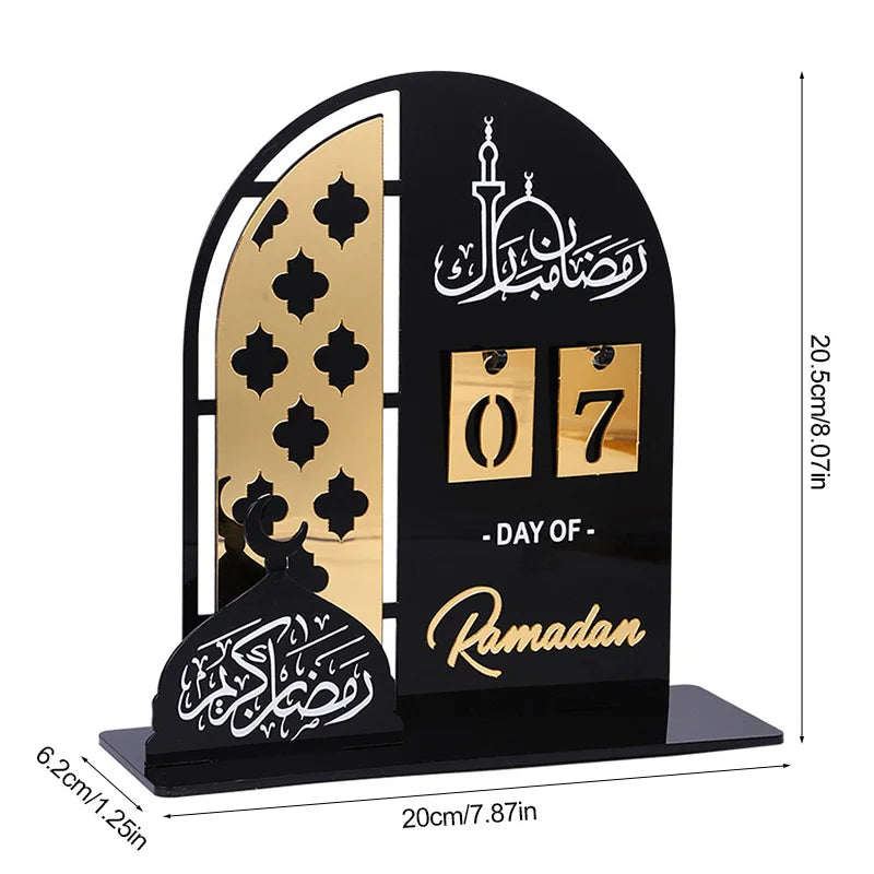 Ramadan Advent Calendar 2025 Eid Mubarak Acrylic Countdown Calendar Islamic Muslim Festival Party Gifts Home Decoration Ornament