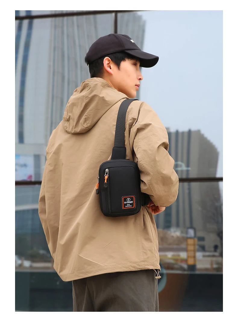 New Men Chest Bag Casual Shoulder Bag Oxford Side Sling Bag Male Sports Outdoor Crossbody Bag For Men Running Cycling Phone Bags