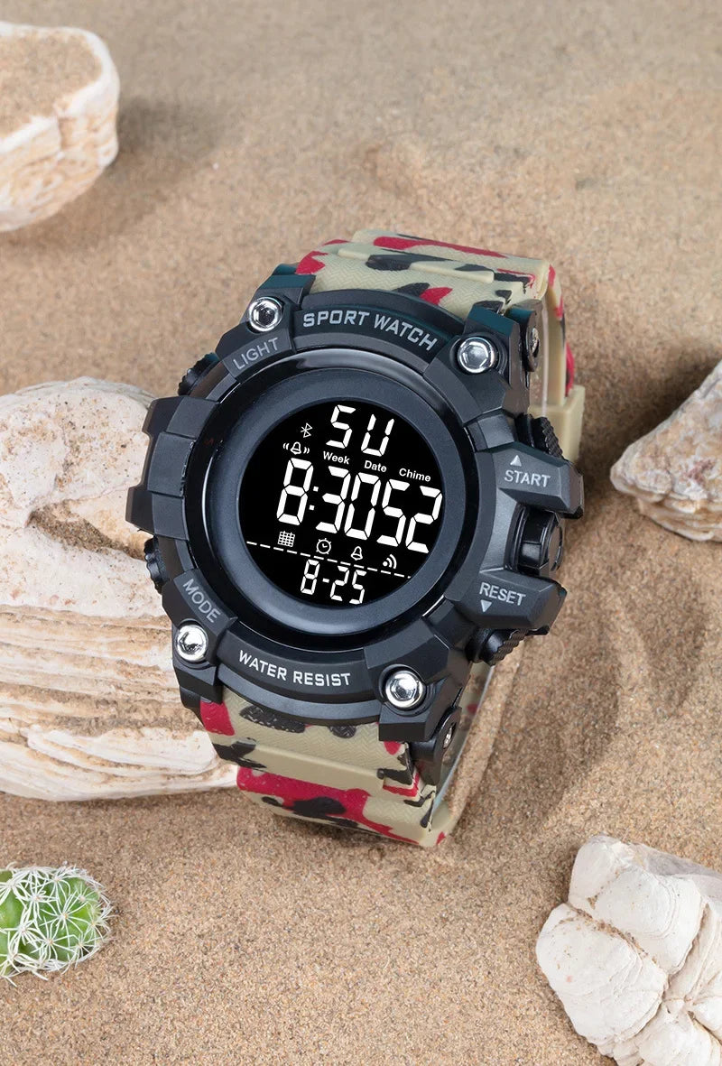 YIKAZE Men's Sport Watch Multifunction Military Sports Men Watch Clock Big Dial Digital watches Waterproof Electronic Wristwatch