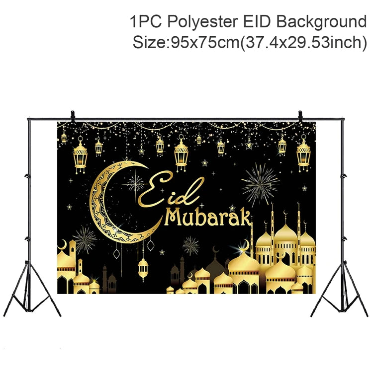 Ramadan Kareem Backdrop Eid Mubarak Background Photo Booth Ramadan Decoration For Home 2025 Islam Muslim Party Supplies