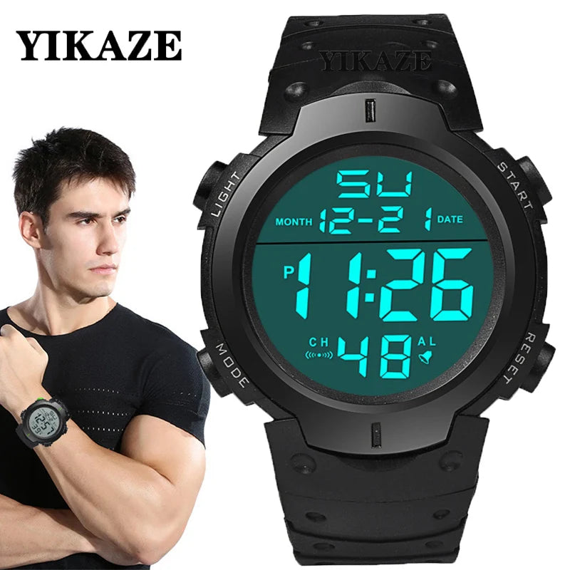 Men Sport LED Watches Top Brand Men Digital Clock Multi-Functional Rubber Man Fitnes Athlete Timekeeping Electronic Watch Reloj