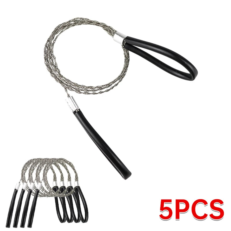 2PCS Portable Stainless Steel Wire Saw Portable PVC Pipe Cable Saw Portable Manual Chain Saw Suitable for Hiking Camping Hunting