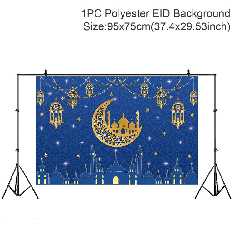 Ramadan Kareem Backdrop Eid Mubarak Background Photo Booth Ramadan Decoration For Home 2025 Islam Muslim Party Supplies