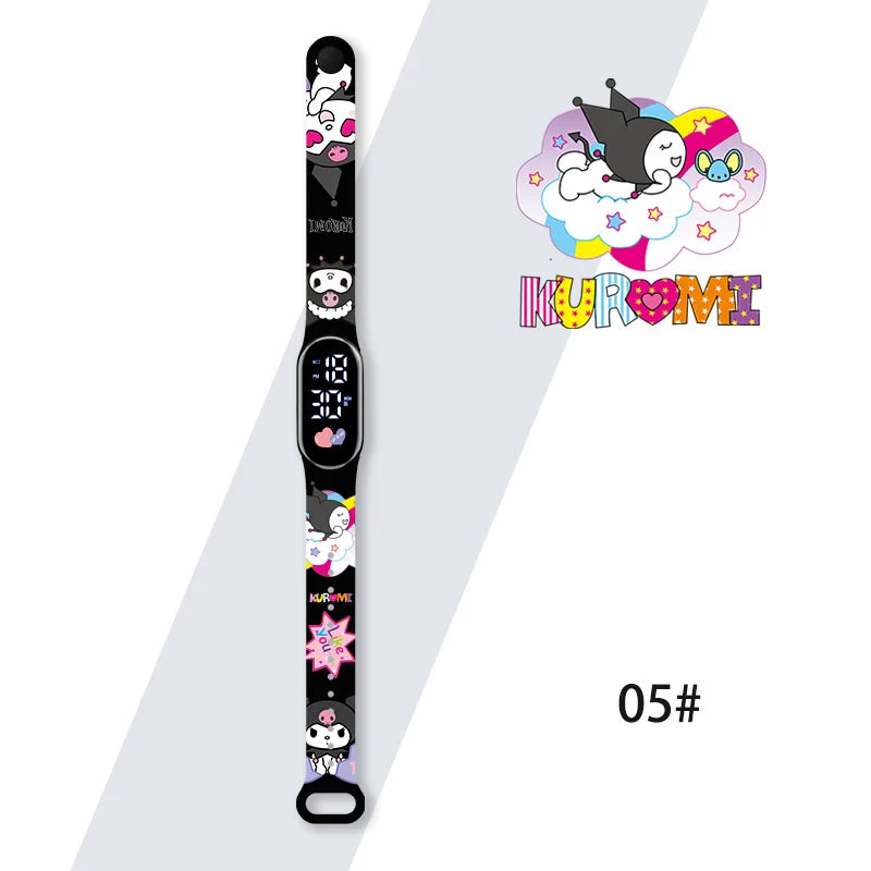 MINISO Kuromi Girls Watches for Kids Sport Wristband Touch Bracelet Waterproof Children Digital Watch Women Clock relogio montre