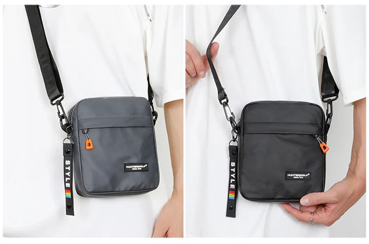 Simple Mini Men Crossbody Bag For Phone Side Bag Casual Waterproof PU Leather Shoulder Bag Business Small Messenger Sling Bags