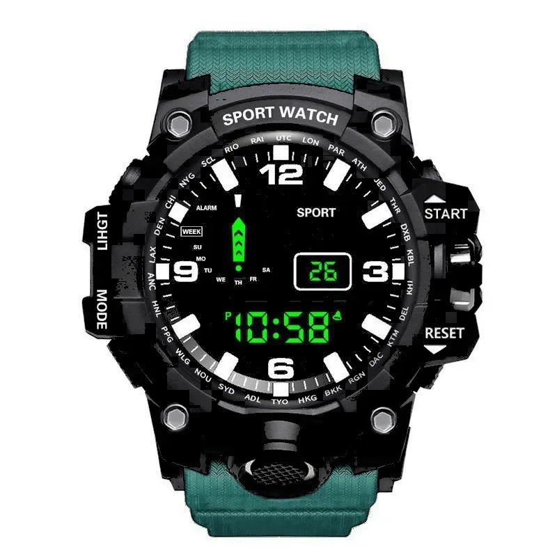 YIKAZE Y02 Sports Men's Watches Multifunction Military Digital Wristwatch Stopwatch Clock LED Electronic Watch for man Student