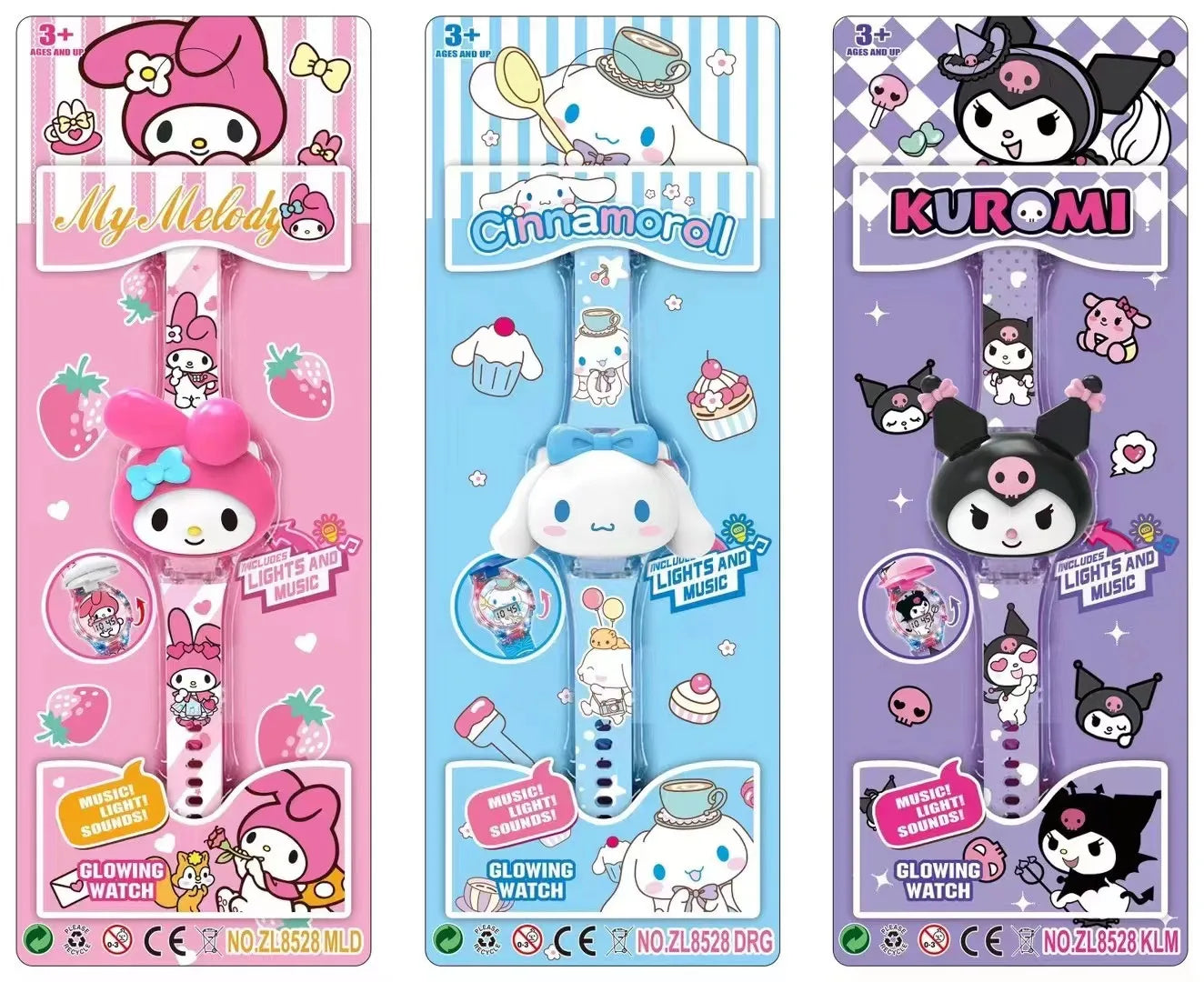 Kawaii Sanrio Kuromi Watch Cinnamoroll Hello Kitty Music Silicone Strap Children Wrist Watch My Melody Watch Kids Birthday Gifts