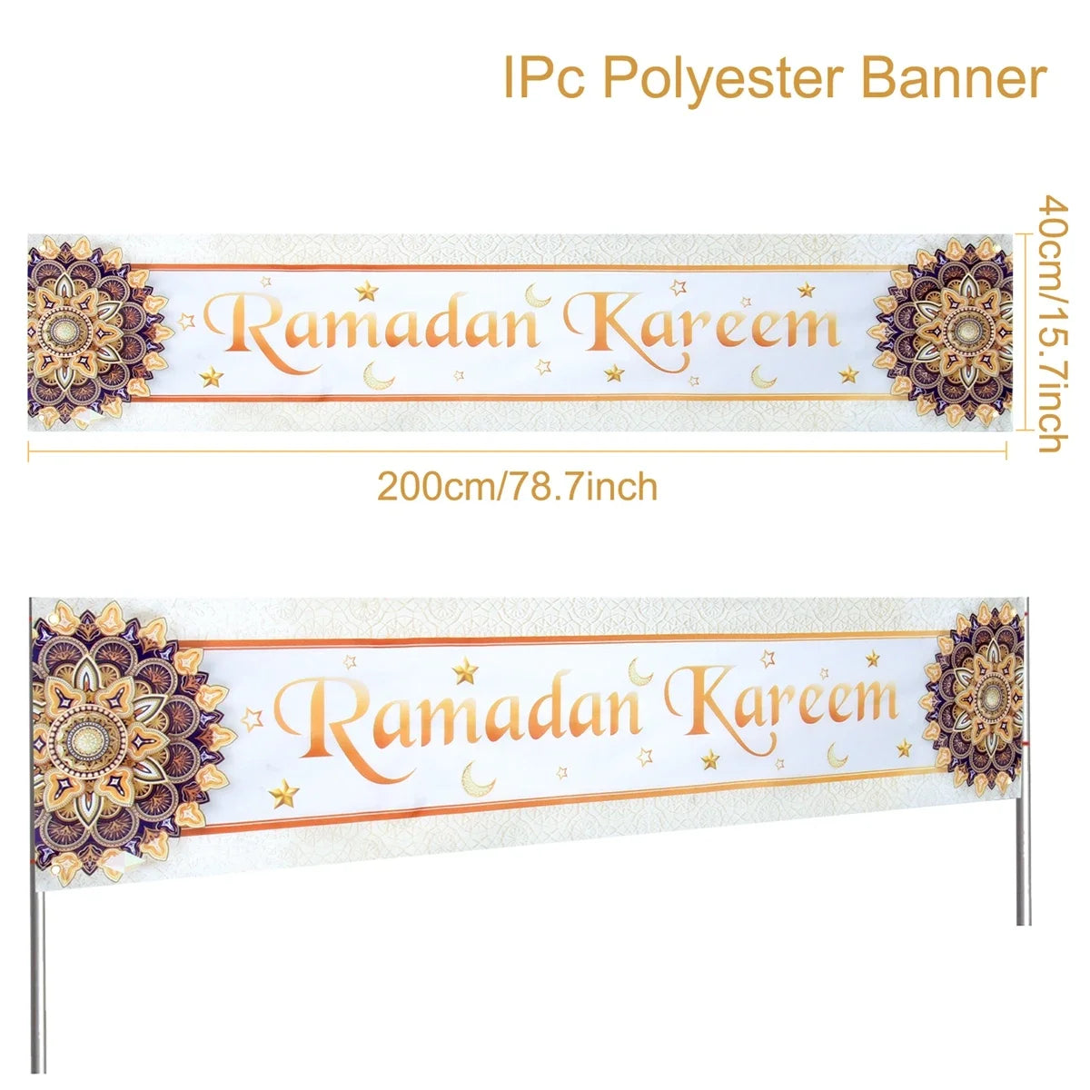 Eid Mubarak Outdoor Banner Flag Ramadan Decoration For Home 2024 Islamic Muslim Party Decor Gifts Ramadan Kareem Eid Al-Adha