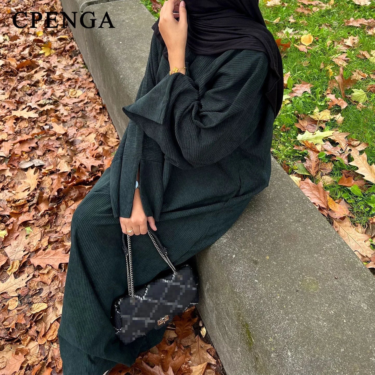 Warm Winter Abayas Muslim Women Corduroy Abaya 2023 New Modest Dress Thicked Solid Color Long Robe Female Islam Clothing