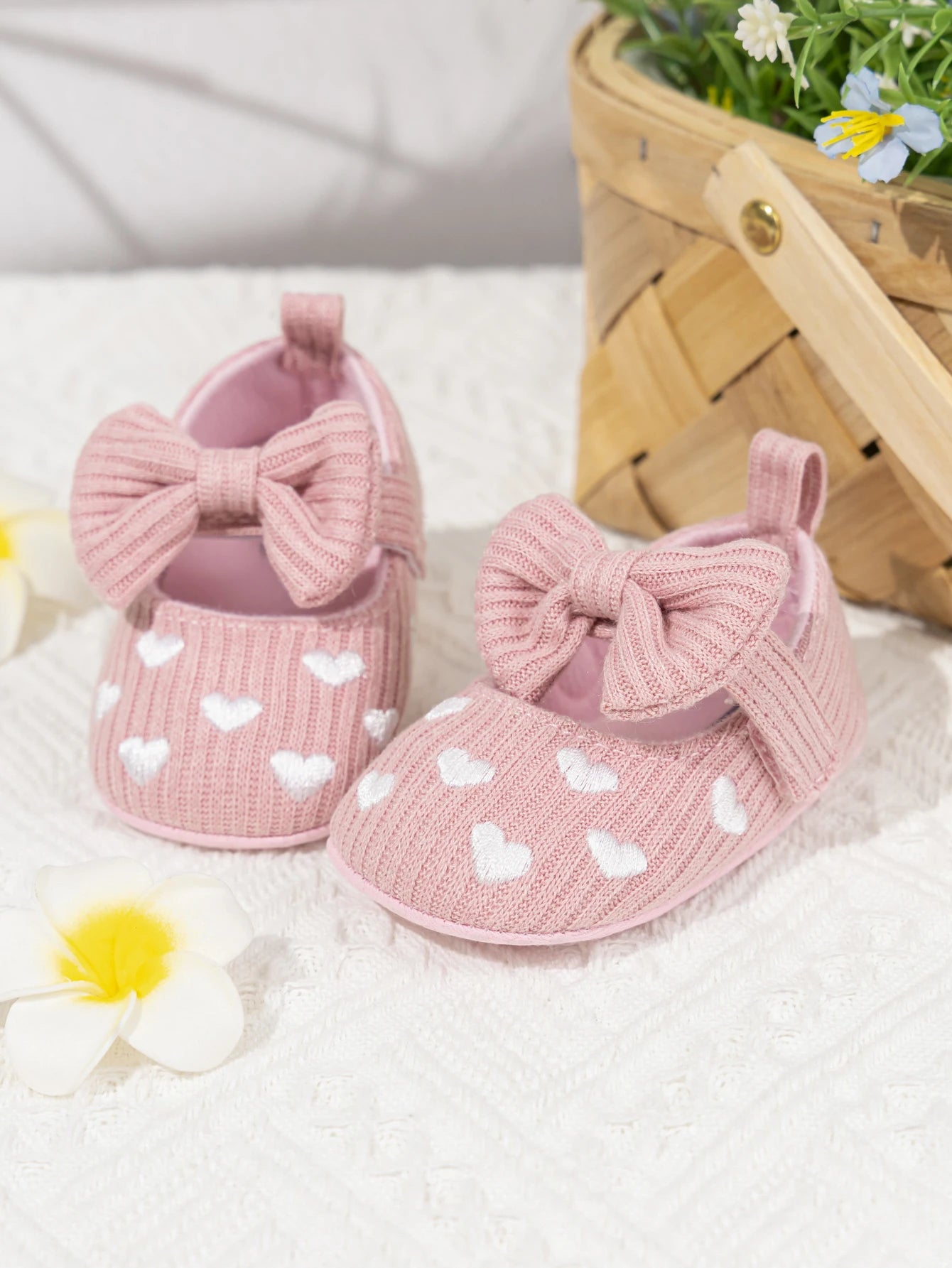 Meckior Spring Autumn Cotton Sole Baby Girl Shoes Newborn Toddler Bow Love First Walkers Anti-slip Baby Casual Shoes Moccasins