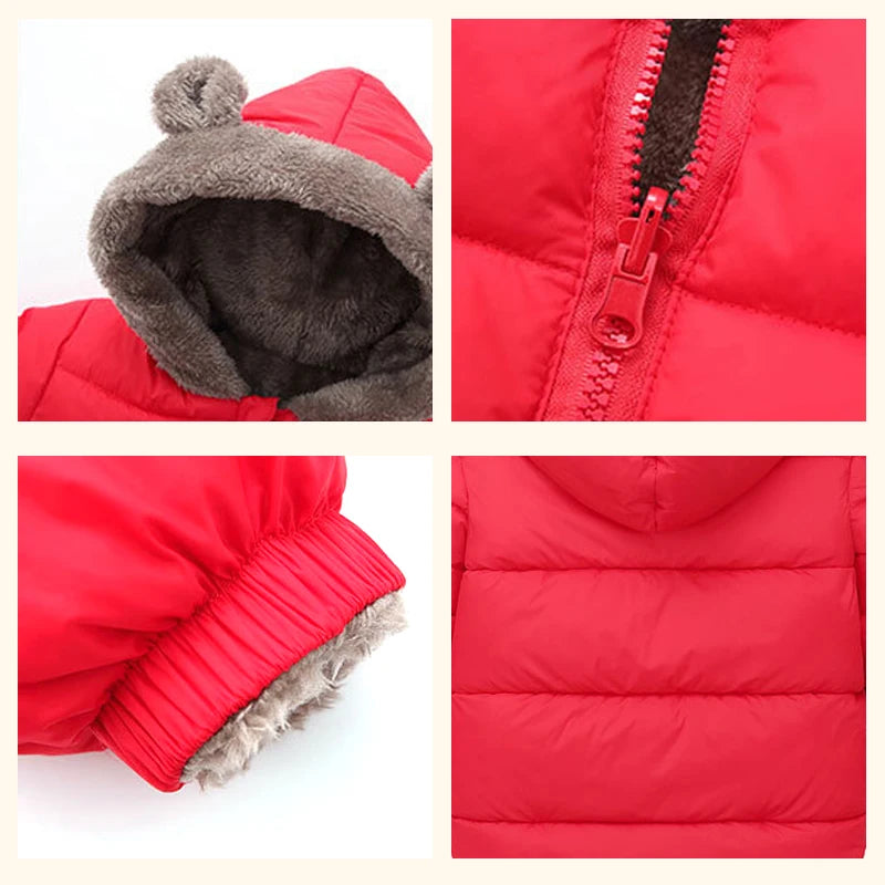 Cashmere Children Coat Winter Thicken Warm Down Jacket Boys Girls Zipper Hooded Kids Jacket Coats Outwear Children Clothing