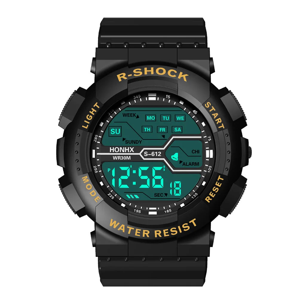 Men's Digital Electronic Watch Sports Glow 55mm Large Dial Watch Student Outdoor Adventure Trend Multifunctional Watches Clock