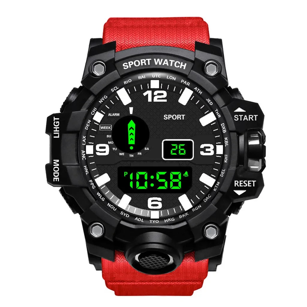 YIKAZE Y02 Sports Men's Watches Multifunction Military Digital Wristwatch Stopwatch Clock LED Electronic Watch for man Student