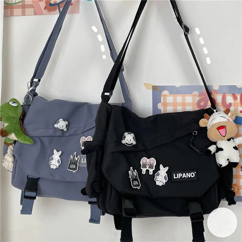 Nylon Handbags Shoulder Bag Large Capacity Crossbody Bags for Teenager Girls Men Harajuku Messenger Bag Student School Bags Sac