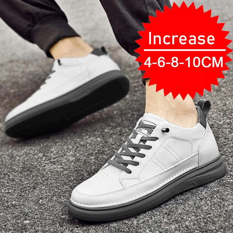 Casual Men Elevator Shoes Height Increase Shoes for Men Height Increase White Shoes Black Shoes 6/8CM Tall Shoes Lift Sneakers