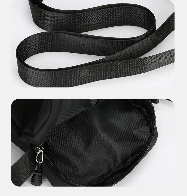 Simple Casual Mini Crossbody Bag Men Nylon Small Shoulder Bag For Men Oxford Black Messenger Side Sling Bag Husband Chest Bag