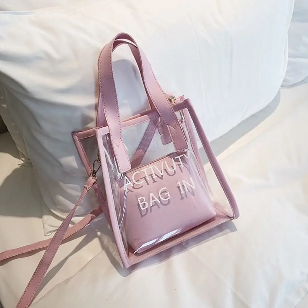 PVC Jelly Bag Women Transparent Handbags Summer Beach Clear Shoulder Bags Fashion Crossbody Bags