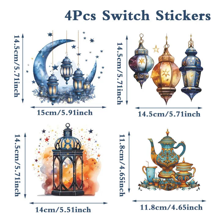 Eid Mubarak Switch Sticker Eid Ramadan Ramadan Decoration For Home 2025 Islamic Muslim Party Supplies Favors Gift Eid Al-Fitr