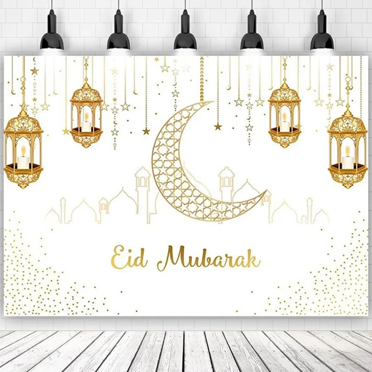 Ramadan Kareem Backdrop Eid Mubarak Background Photo Booth Ramadan Decoration For Home 2025 Islam Muslim Party Supplies