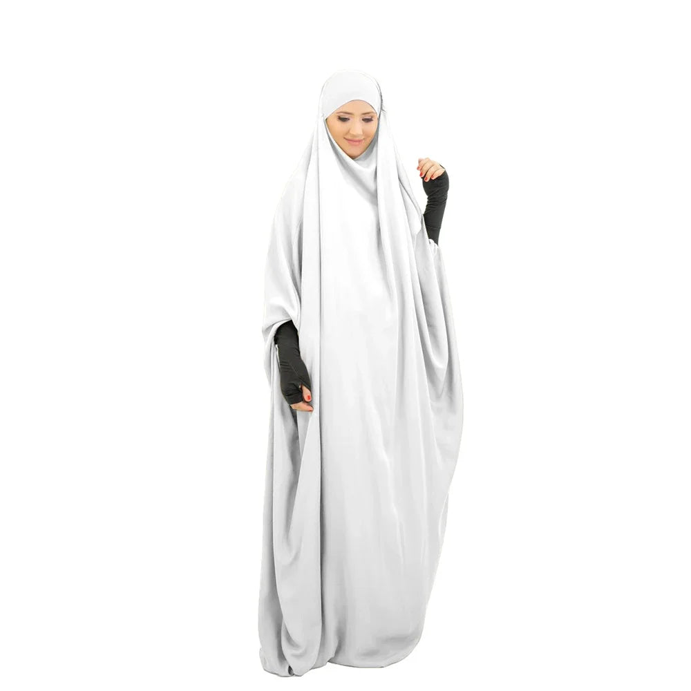 Eid Hooded Muslim Women One Piece Robe Long Khimar Hijab Dress Prayer Garment Abaya Ramadan Gown Abayas Islamic Clothes Niqab