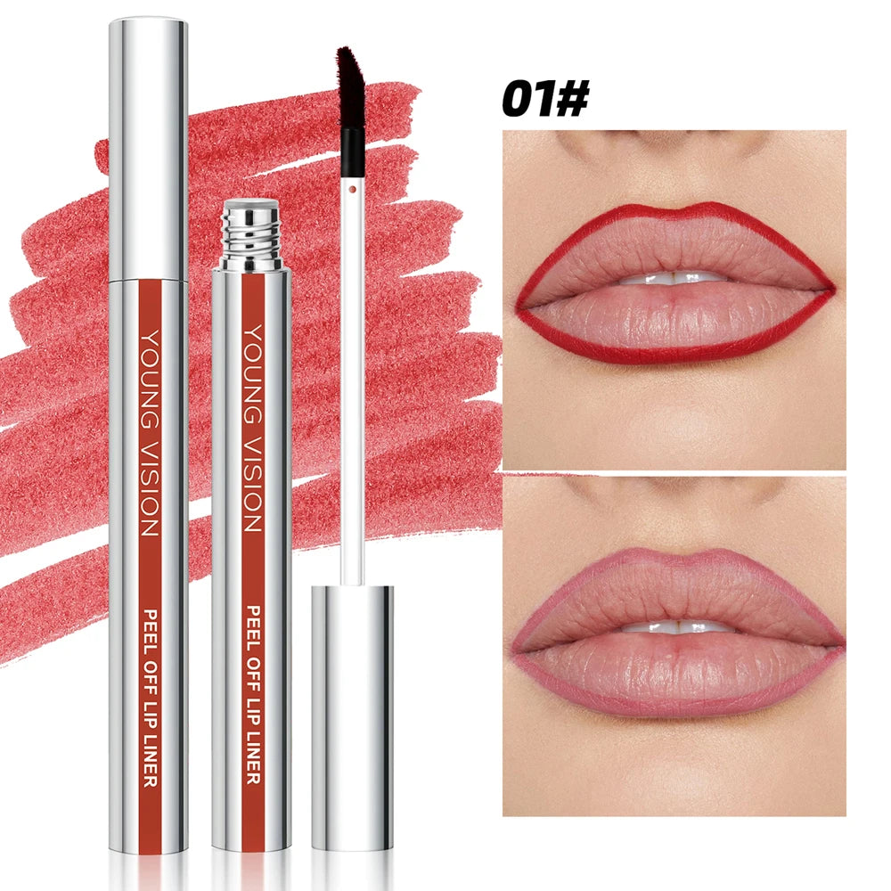 YOUNG VISION Tear-Off Lip Liner Peel-Off Lip Liner Matte Smudge-Free Hook & Loop Lip Pencil Makeup Pencil 3 color