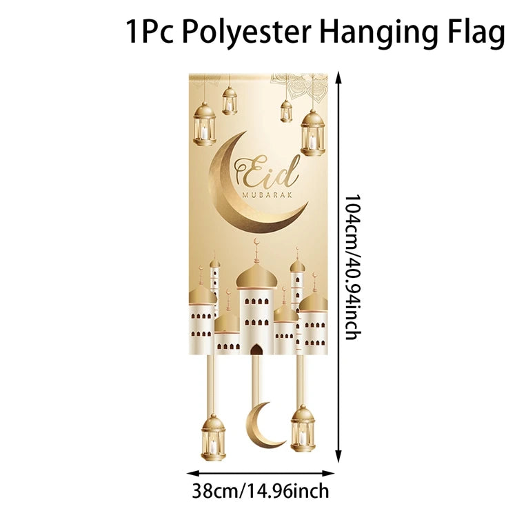 Ramadan Decoration Hanging Flag Eid Mubarak Decor 2025 for Home Islamic Muslim Party Decor Ramadan Kareem Eid Al-Fitr Gift