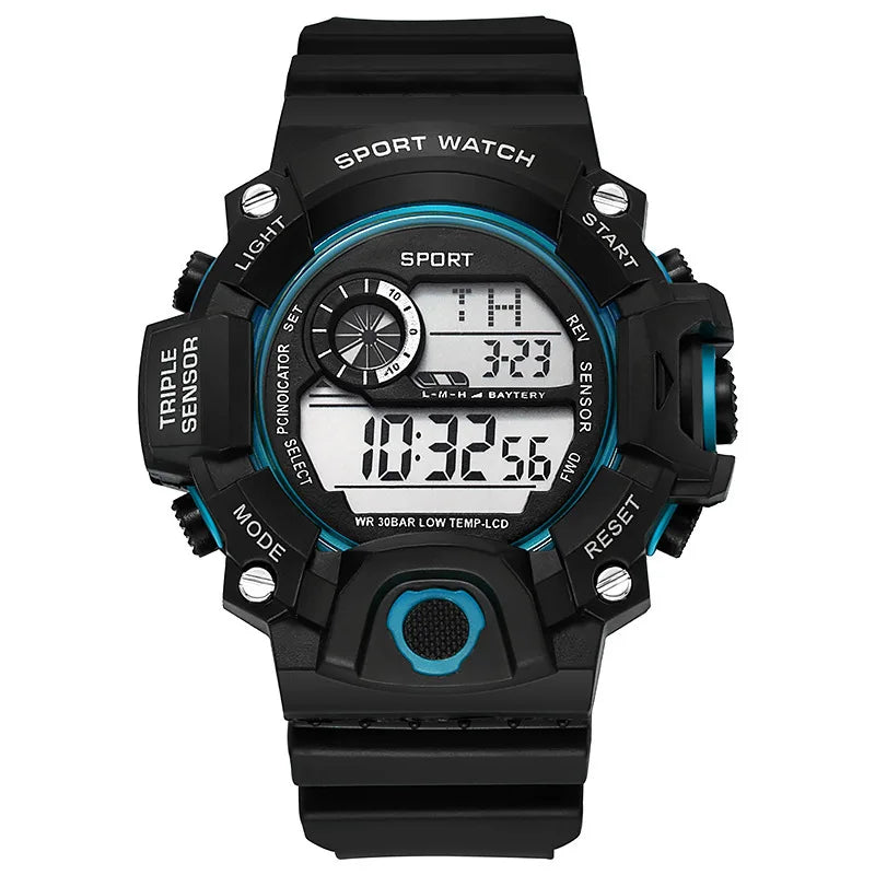 YIKAZE Men's LED Digital Watch Men Sport Watches Fitness Electronic Watch Multifunction Military Sports Watches Clock Kids Gifts