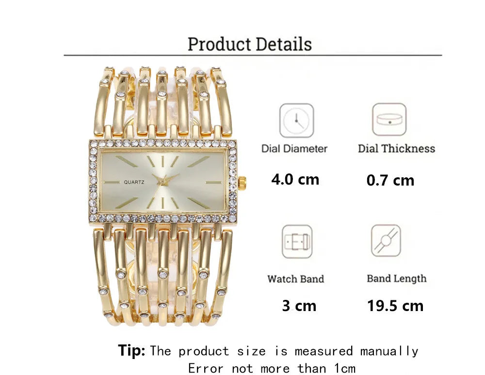 UTHAI Women Fashion Quartz Watches Lady's Stainless Steel Bracelet Watches Casual Hollow Clock Girl Wristwatch Jewelry