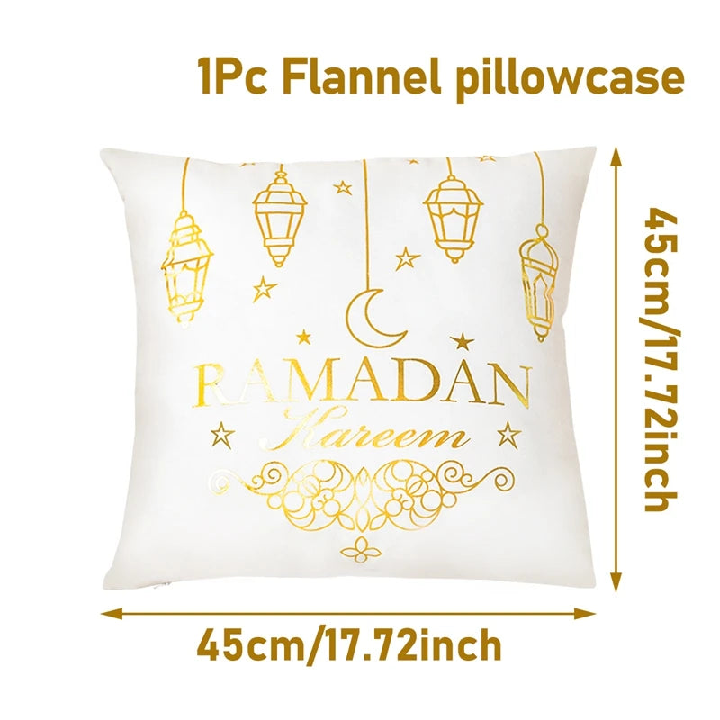 Eid Mubarak Cushion Cover Ramadan Decoration 2025 For Home Gold Foil Pillow Cover Ramadan Kareem Islamic Muslim Eid Al Adha Gift