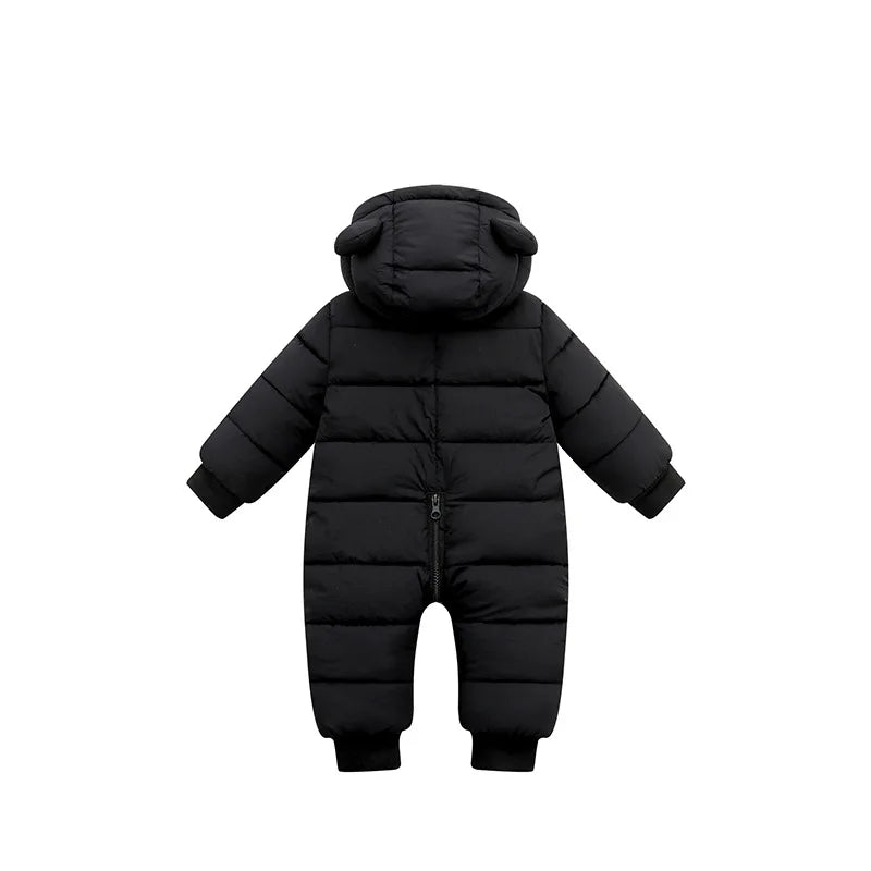 Baby Clothes Winter Thick Warm Jumpsuit Infant Boys Rompers Hooded Outdoor Clothing Cotton Down Jacket Girls Casual Jumpsuits