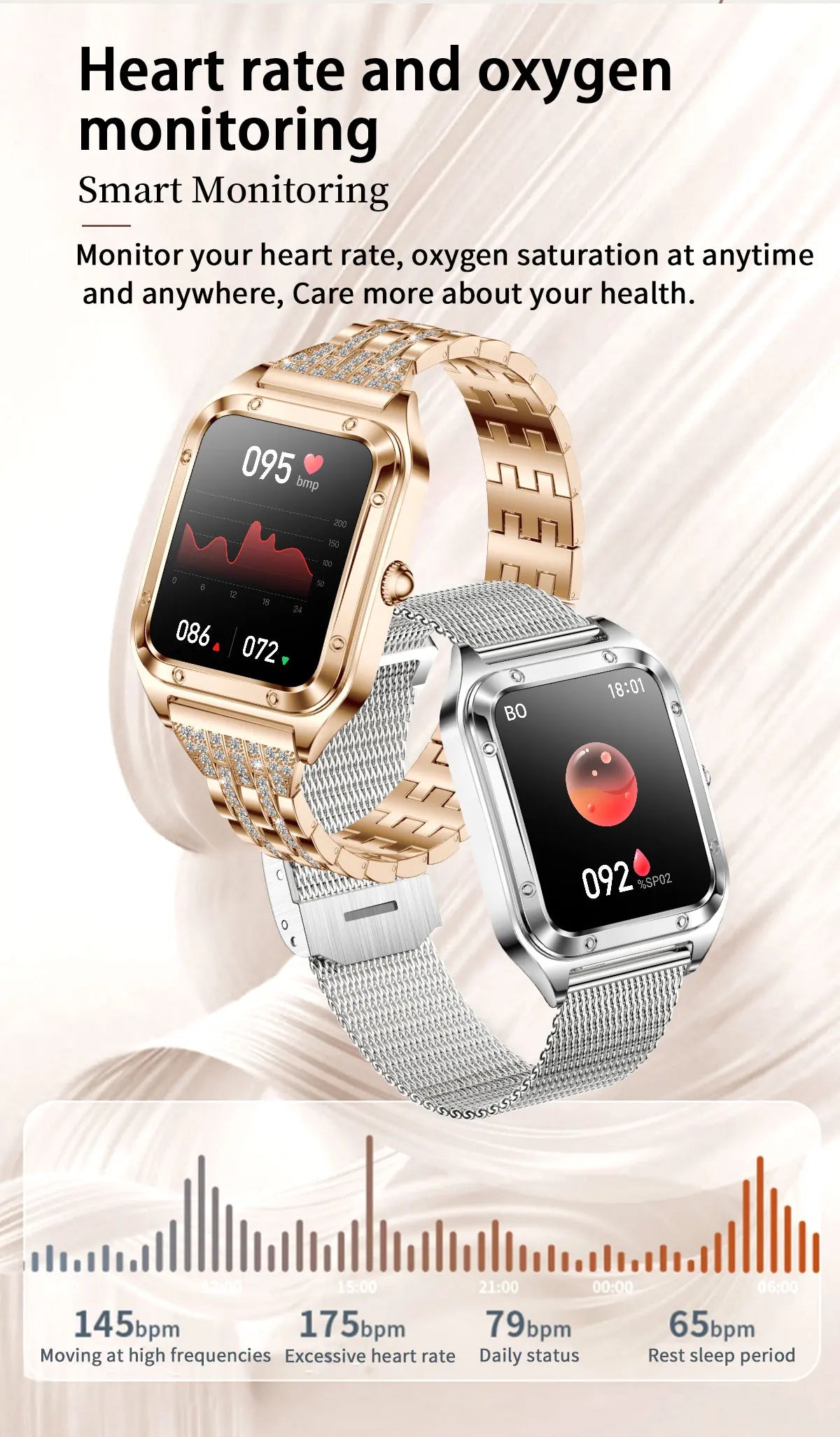 1.57Inch Top Luxury Smart Watch Women Bluetooth Call Blood Pressure Heart rate Sleep Health Monitor Smartwatch For Ladies Gift