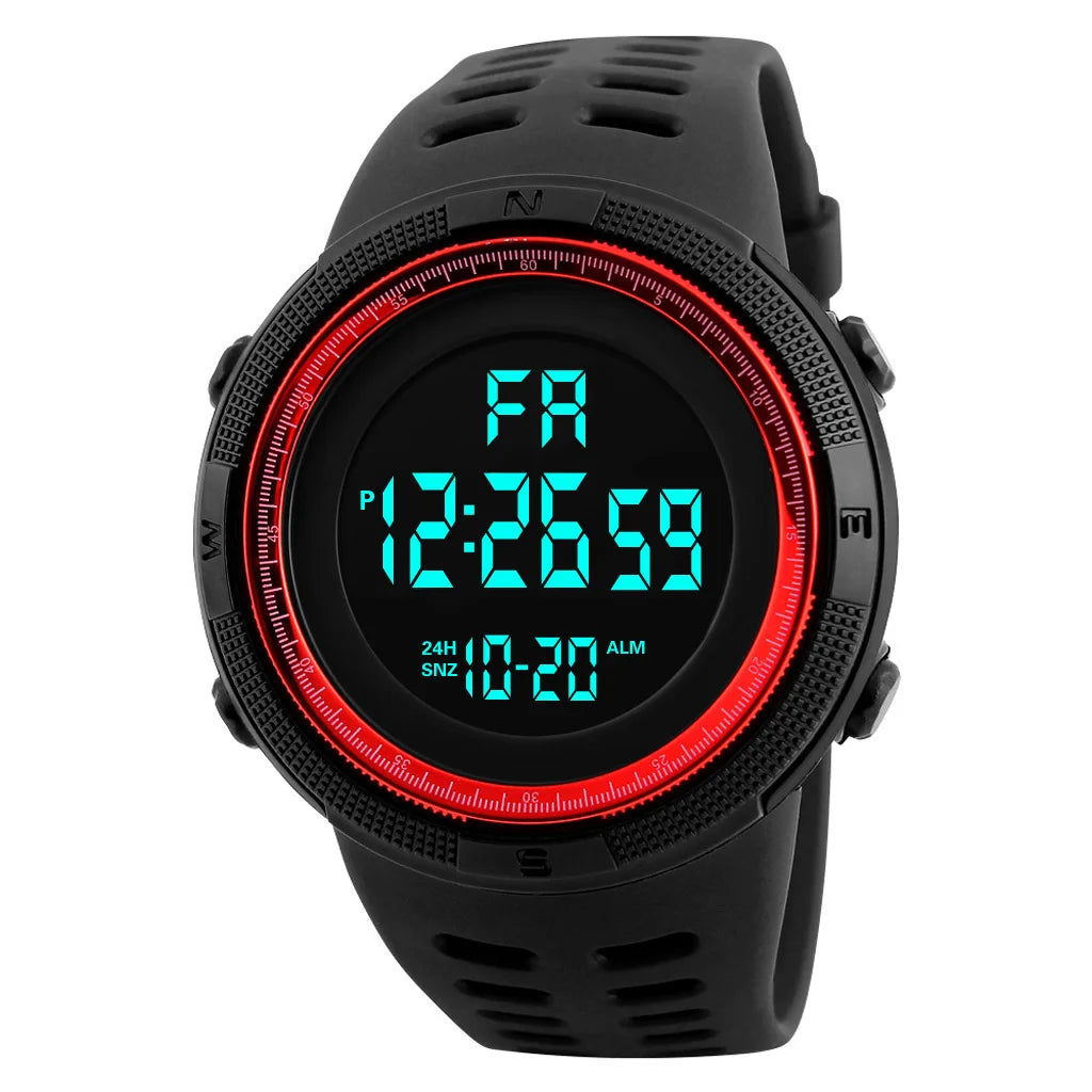 YIKAZE Men's Digital Electronic Watch Sports Glow 50mm Large Dial Student Outdoor Adventure Trend Multifunctional Watches Clock