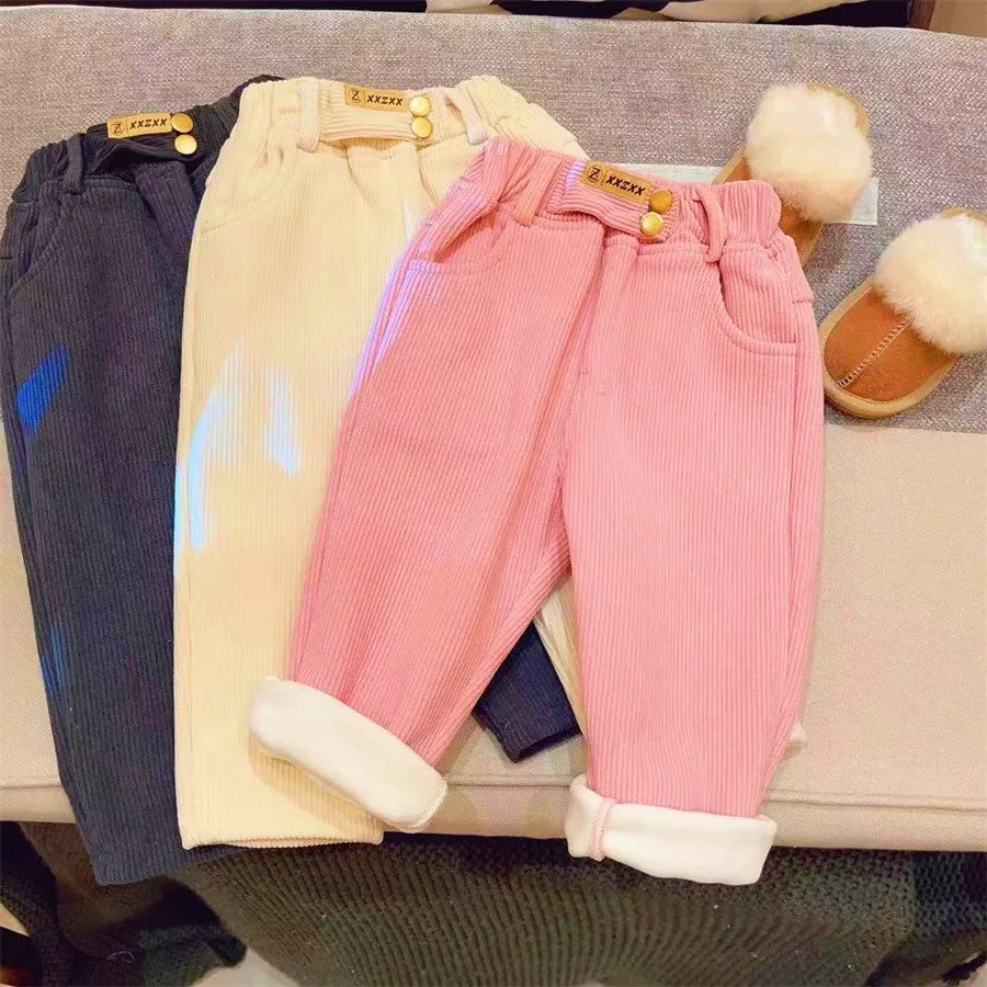 Harem Pants Corduroy Children Outfits Tracksuit Winter Cotton Trousers Kids Outwear pants Boys Girls Casual Warm Loose Pants