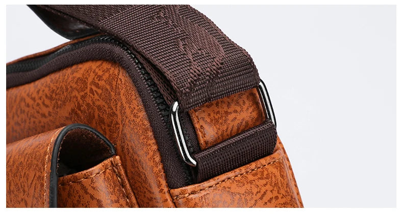 Kangaroo Brand Men Shoulder Bag Leather Messenger Bag For Men Office Business Briefcase Small Handbag Male Crossbody Side Bags