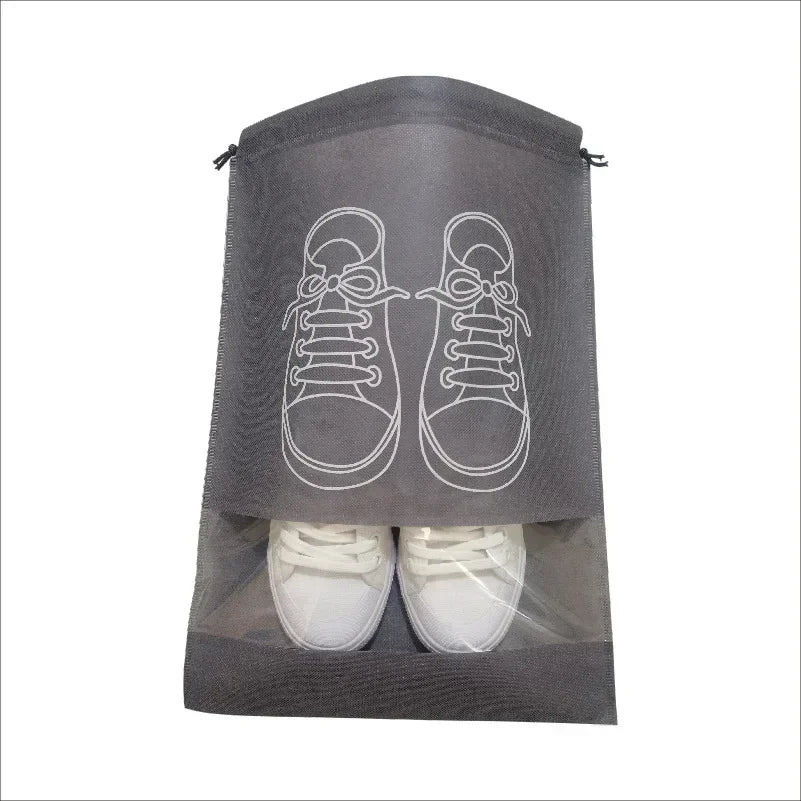 10/5pcs Shoes Storage Organizer Bags Non-woven Travel Portable Closet Bag Waterproof Pocket Clothing Tranparent Hanging Bag