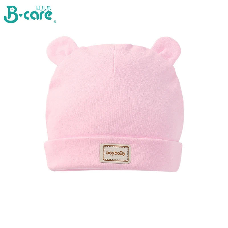 Baby Hat for Newborn Solid Color Cap Kids Bunny Hats Children Soft Cotton Breathable Sweat-Absorbent Boys Girls Baby Stuff