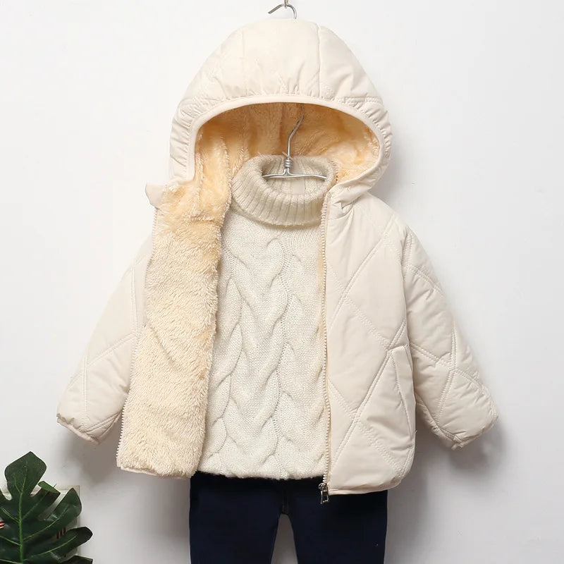 Baby Kids Thick Jacket For Girls Coats Winter Lamb Wool Plus Velvet Coats Toddler Children Outwear 1-6 Year Boys Cotton Jackets