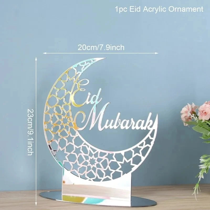 Eid Mubarak Acrylic Ornaments Ramadan Decoration For Home 2025 Ramadan Kareem Islam Muslim Party Supplies Happy Eid Al-fitr